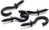100pcs 1/2inch Black Screw Cup Hooks Screw-in Ceiling Hooks Cup Hanging Hooks Light Hooks for Home and Office Use